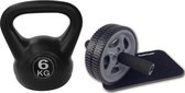 Tunturi - Fitness Set - Trainingswiel - Kettlebell 6 kg