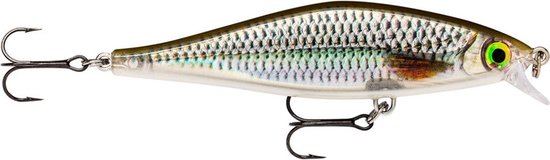 Leurre Rapala Shadow Rap Shad, 9 cm, couleur 'roach' avec des écailles argentées.