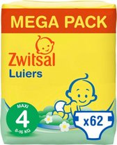 Zwitsal Luiers - Maxi Maat 4 - 62 stuks - Voordeelverpakking