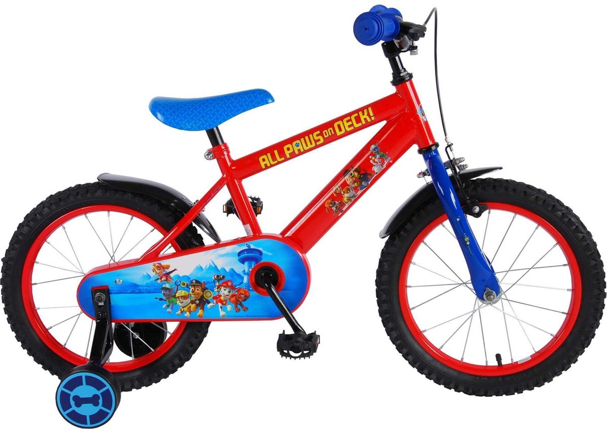 Paw Patrol Kinderfiets - Jongens - 16 inch - Rood/Blauw