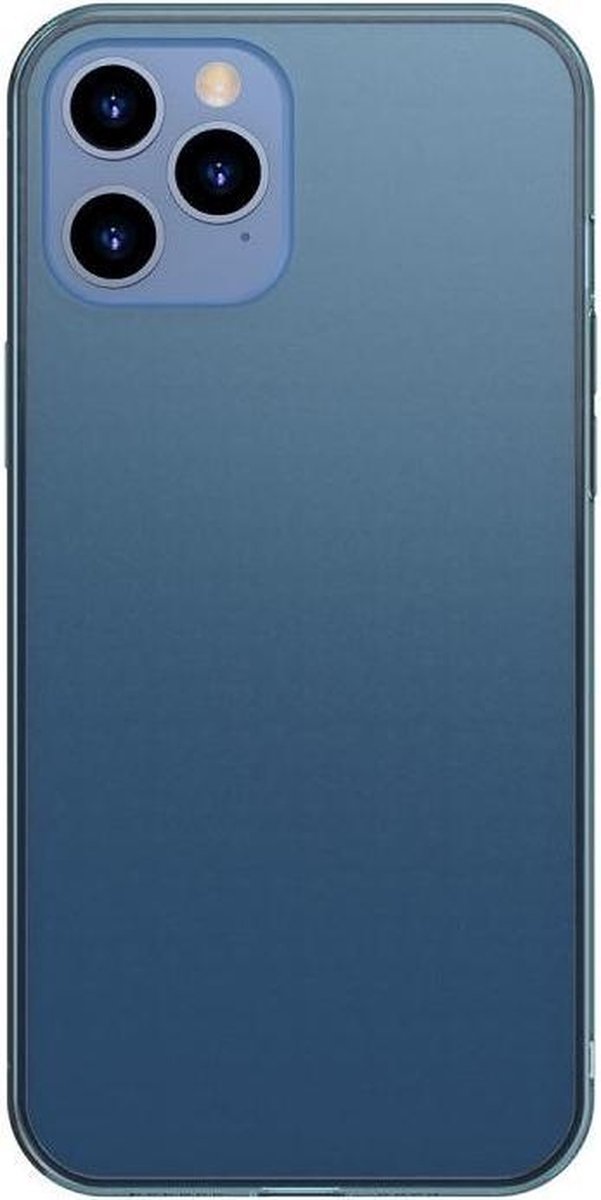 Baseus Frosted Glass Apple iPhone 12 Pro Max Hoesje TPU Matte Blauw