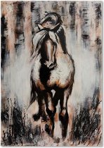Schilderij - Paard, print van handgeschilderd doek