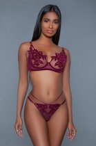 Bundle - Be Wicked - Evangeline BH Set - Bordeaux M/L met glijmiddel