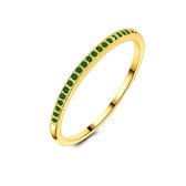 Twice As Nice Ring in 18kt verguld zilver, eternity, smaragd kleurige zirkonia 48