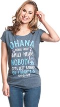 Disney Lilo & Stitch Dames Tshirt -S- Ohana Blauw
