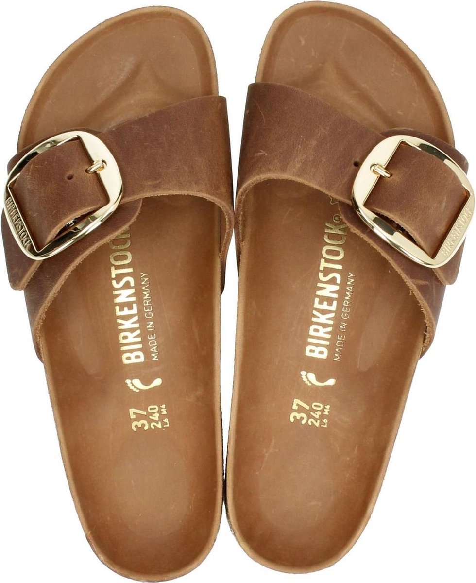 Birkenstock Madrid Dames Slippers Small fit Cognac Bruin