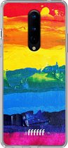 OnePlus 8 Hoesje Transparant TPU Case - Rainbow Canvas #ffffff