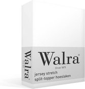 Walra Hoeslaken Jersey Stretch Split-topper - 160x220 - 100% Katoen - Wit