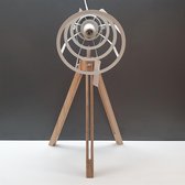 Lamp metaal met hout 17x50cm