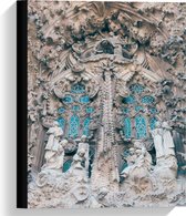 Canvas  - La Sagrada Familia Close Up - 30x40cm Foto op Canvas Schilderij (Wanddecoratie op Canvas)