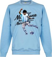 Diego Maradona Argentinië Script Sweater - Lichtblauw - S