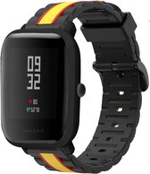 Siliconen Smartwatch bandje - Geschikt voor  Xiaomi Amazfit Bip Special Edition band - zwart/geel - Horlogeband / Polsband / Armband