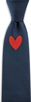 We Love Ties - Stropdas Red Heart - geweven polyester Microfill - blauw / rood