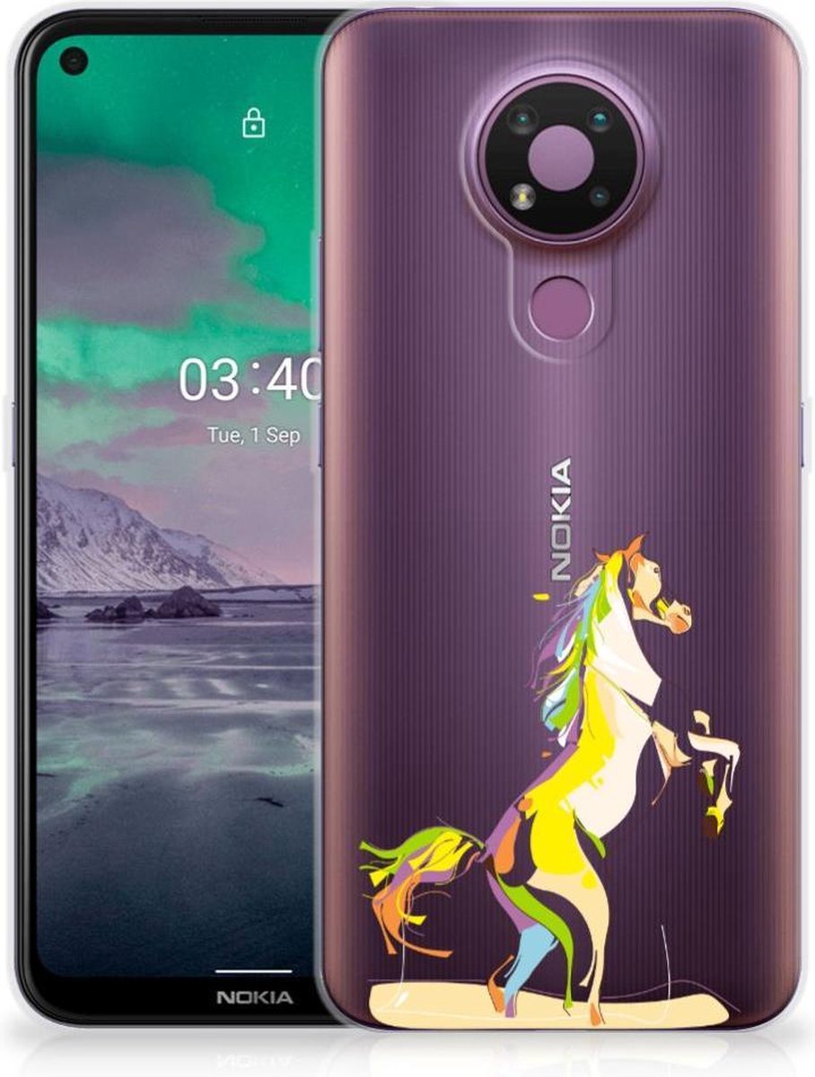 Nokia 3.4 Telefoonhoesje met Naam Horse Color