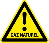 Waarschuwingssticker GAZ naturel 400 mm