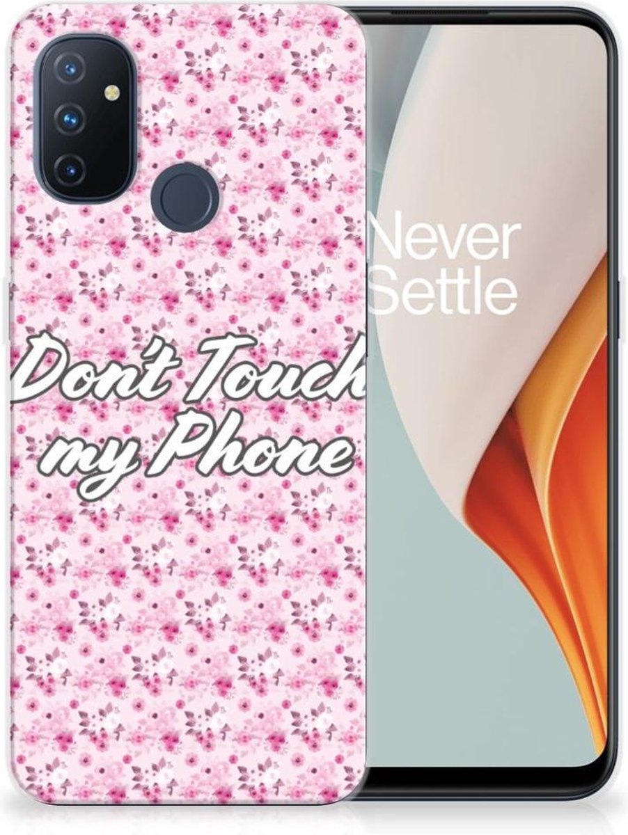 OnePlus Nord N100 Silicone-hoesje Flowers Pink DTMP