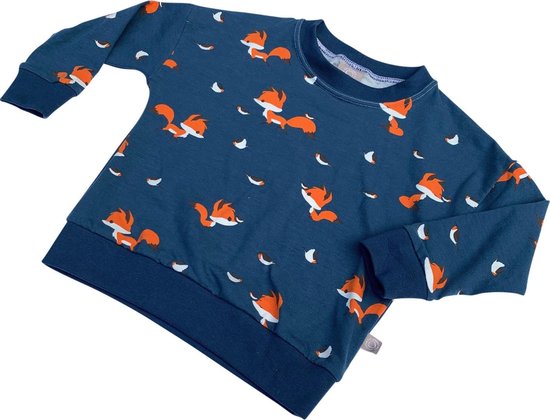 Tinymoon Unisex Sweater - model batwing - Foxy - Blauw