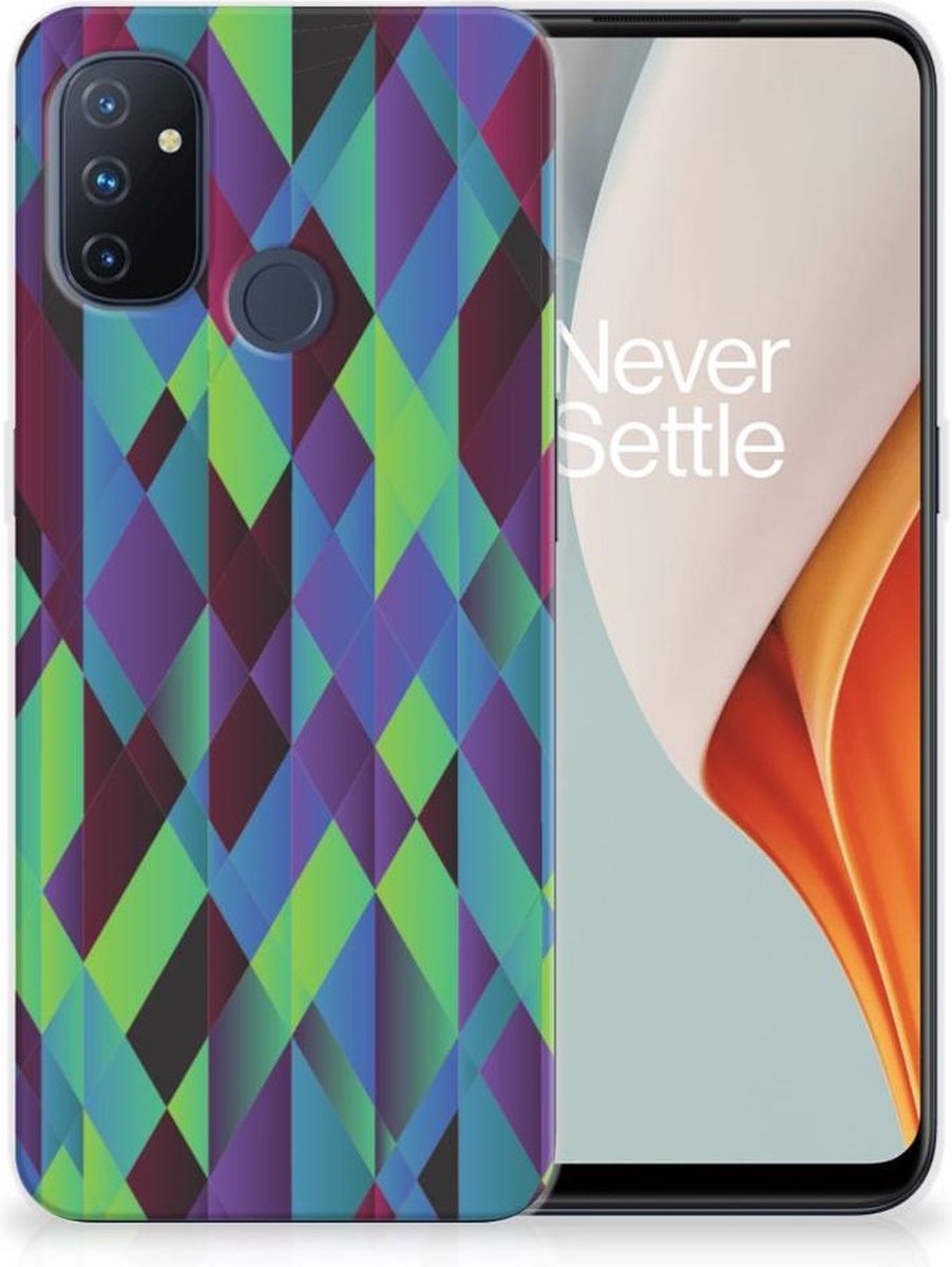 OnePlus Nord N100 TPU Hoesje Abstract Green Blue