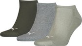 Puma - Unisex Sneaker Plain 3 - Enkelsokken - 39 - 42 - Groen/Grijs