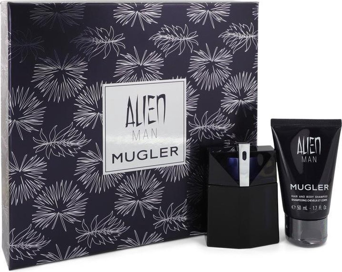 Alien Man by Thierry Mugler - Gift Set - 50 ml Eau De Toilette Spray Refillable 50 ml Hair & Body Shampoo