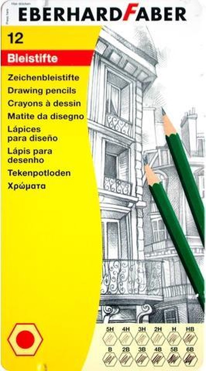 Eberhard Faber grafietpotloden - bliketui - 12 hardtegraden - EF-511313
