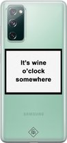 Samsung S20 FE transparant hoesje - Wine time | Samsung S20 FE case | wit | Casimoda