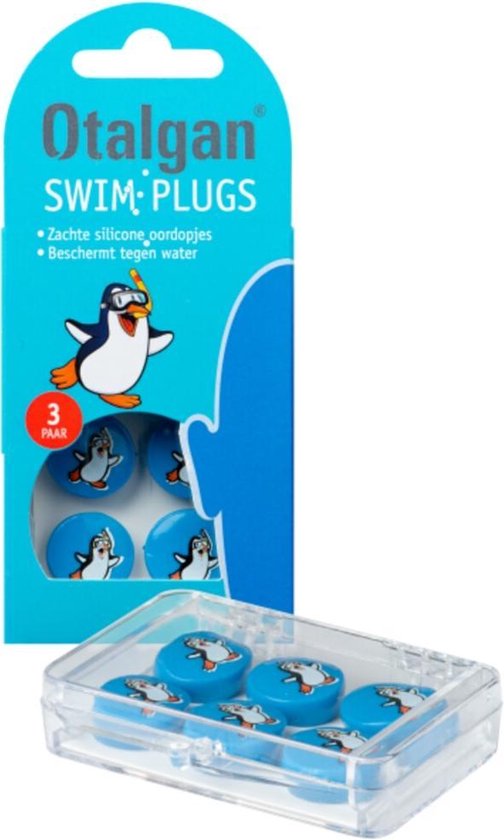 Otalgan Swim Plugs Oordoppen - Oordopjes tegen water in de oren - Blauw - 3 paar - Otalgan