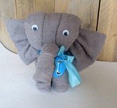Handdoek olifantje Blauw