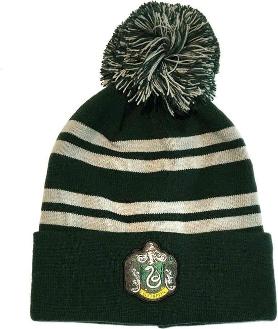 Harry Potter Pompom Beanie muts House Slytherin Groen/Grijs