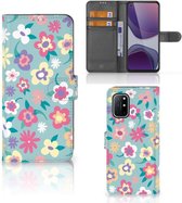 Protection Housse OnePlus 8T Portefeuille Flower Power