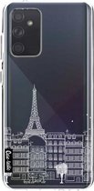 Casetastic Samsung Galaxy A72 (2021) 5G / Galaxy A72 (2021) 4G Hoesje - Softcover Hoesje met Design - Paris City Houses White Print