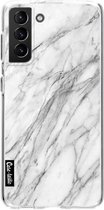 Casetastic Samsung Galaxy S21 Plus 4G/5G Hoesje - Softcover Hoesje met Design - Marble Contrast Print