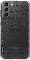 Casetastic Samsung Galaxy S21 4G/5G Hoesje - Softcover Hoesje met Design - Black Mandala Print