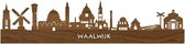 Skyline Waalwijk Notenhout - 120 cm - Woondecoratie design - Wanddecoratie - WoodWideCities