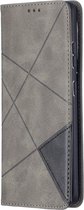 Geometric Book Case - Samsung Galaxy S21 Ultra Hoesje - Grijs