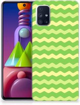 Smartphone hoesje Geschikt voor Samsung Galaxy M51 TPU Case Waves Green