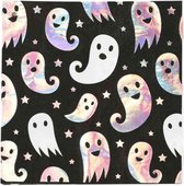 Smiffys Halloween Decoratie Ghost Tableware - Party Napkins Zwart