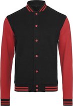 Build Your Brand Heren Sweat College Jasje (Zwart/Rood)