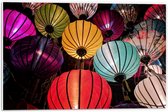 Forex - Gekleurde Lampionnen - 60x40cm Foto op Forex