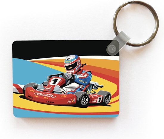 Keychain Karting Illustration - Une illustration d'un porte-clés de pilote  de kart... | bol.com