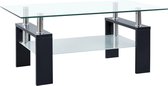 vidaXL Salontafel 95x55x40 cm gehard glas zwart