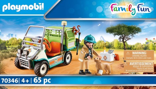PLAYMOBIL Family Fun Dierenverzorger met voertuig - 70346 - PLAYMOBIL