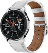 Leer Smartwatch bandje - Geschikt voor  Samsung Galaxy Watch 46mm bandje leer - wit - Horlogeband / Polsband / Armband