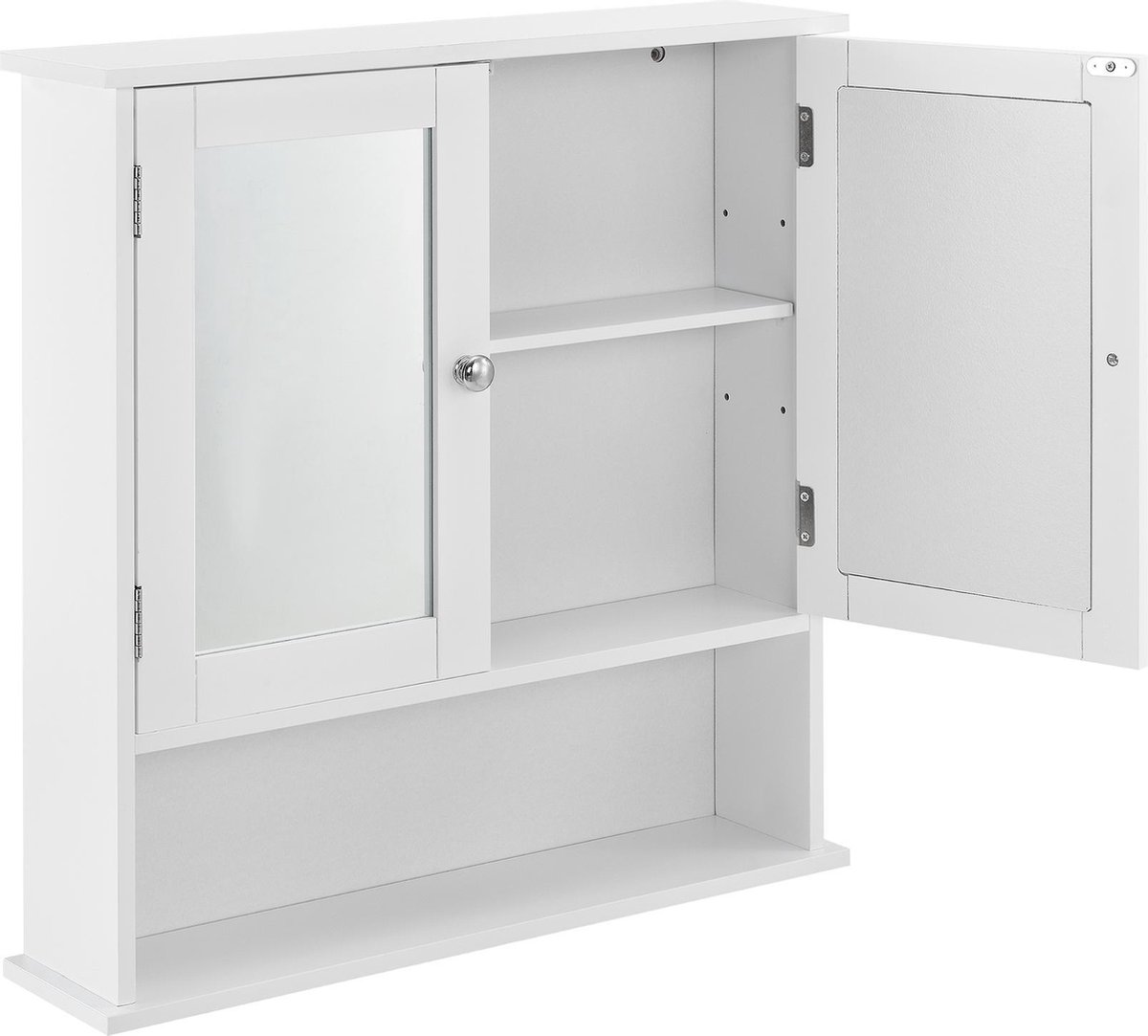 EUGAD Spiegelschrank, Badezimmerschrank hängend, Badschrank mit 2 Spiegeln, Badspiegelschrank mit 3 Ablagen 2 Türen, Hängeschrank für Badezimmer, aus Holzwerkstoff, helle Eiche schwarz EUGAD Spiegelschrank, Badezimmerschrank hängend, Badschrank mit 2 Spiegeln, Badspiegelschrank mit 3 Ablagen 2 Türen, Hängeschrank für Badezimmer, aus Holzwerkstoff, helle Eiche schwarz