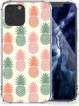 Backcase TPU Siliconen Hoesje iPhone 12 Pro Max Telefoon Hoesje met doorzichtige rand Ananas