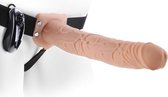 Vibrating HollowStrap-On- 11 Inch - Skin - Strap On Vibrators - skin - Discreet verpakt en bezorgd