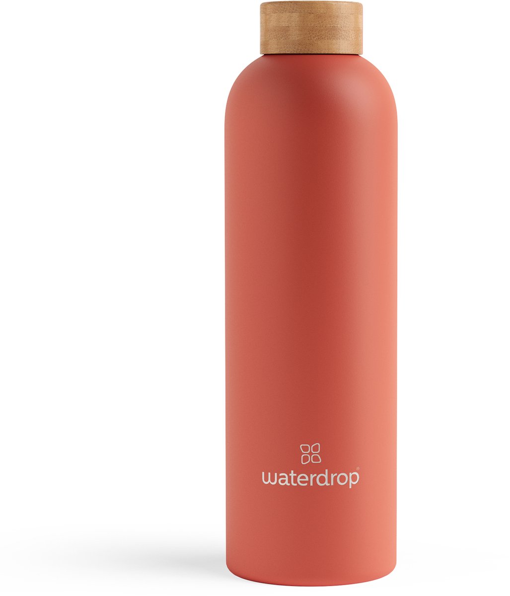 waterdrop® Thermosfles - 1 L - Roestvrij Staal - Mat Oranje
