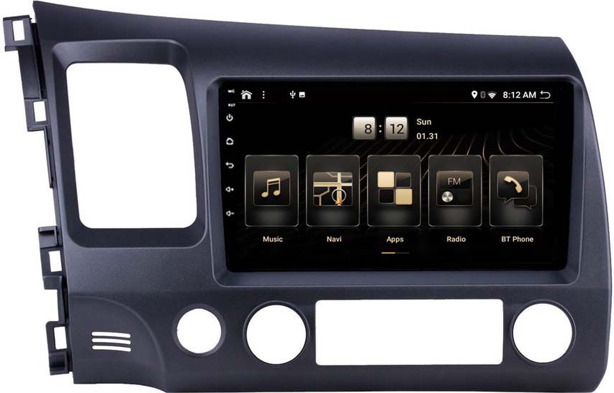 Dynavin  Android 12 Navigatie Honda Civic 10 inch carkit touchscreen usb apple carplay android auto