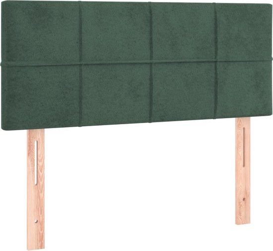 The Living Store Tête de lit en velours de Luxe - vert foncé - 100 x 5 x 78/88 cm