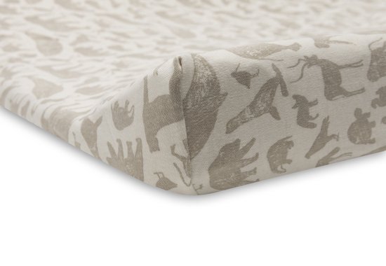 Jollein - Aankleedkussenhoes Jersey 50x70cm - Zachte Hoes Baby Aankleedkussen - Animals - Nougat — afbeelding 3
